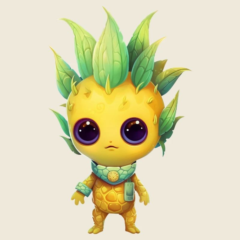 Alien Pineapple Fusion: Punk Hairstyle Alien