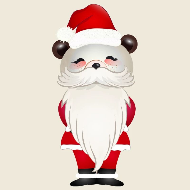 PETIT PANDA DE NOËL AVEC CHAPEAU DE PÈRE NOËL