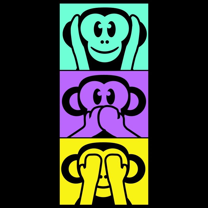 3 singes sages n’entendent rien dire voir s’amuser avec les singes