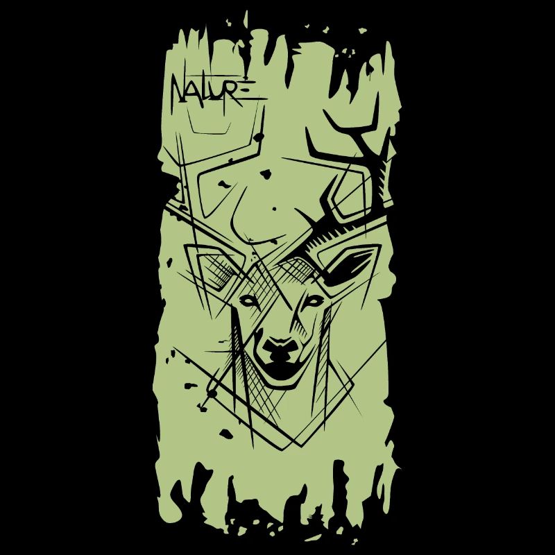 Nature Brush Reindeer Deer Moose Brush Stroke Logo