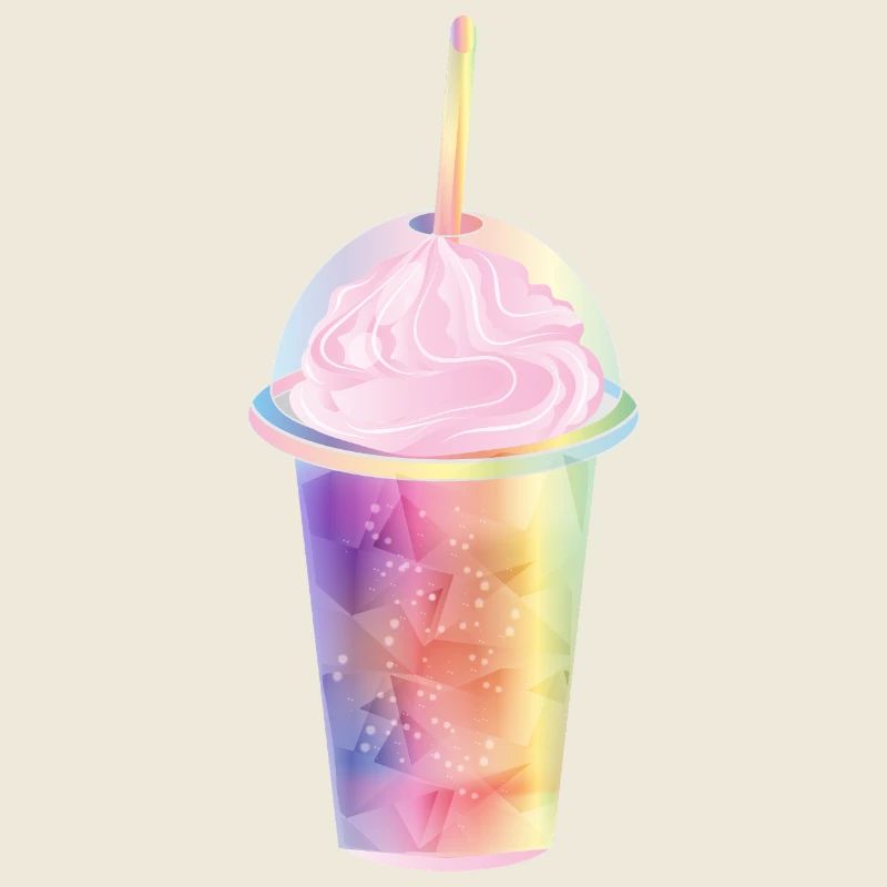 Milkshake aux couleurs pastel avec garniture à la crème