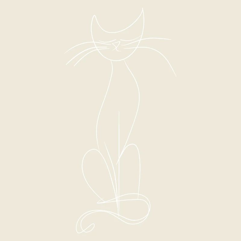 Silhouette de chat Contour Dessin Lineart Art