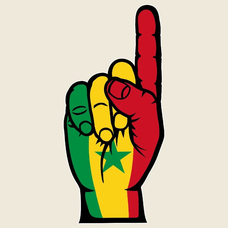 Main du drapeau du Sénégal