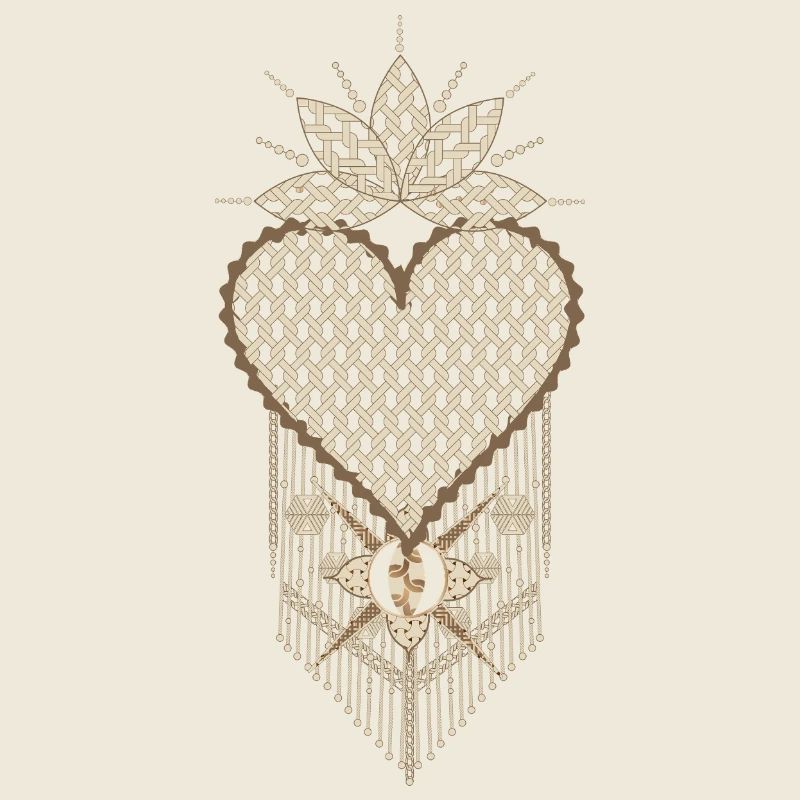 Makramee-Herz mit filigranen Knotenmustern