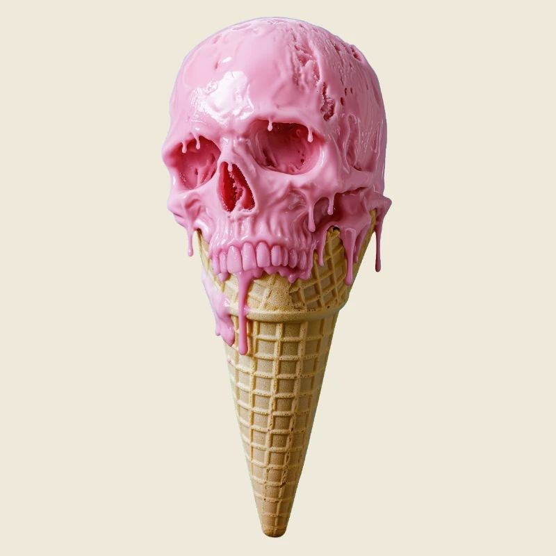 Pink Skull Eiscreme Kunst