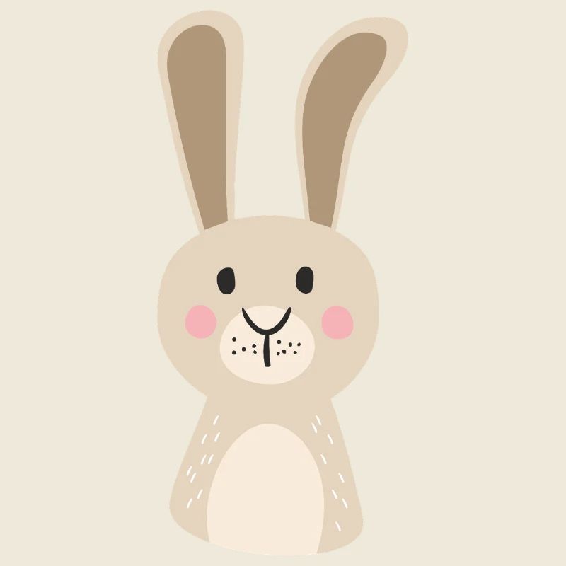 mignon lapin sautant imprimé de dessin animé