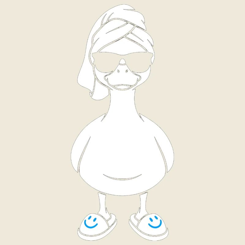 Canard solaire avec serviette de bain et chaussons