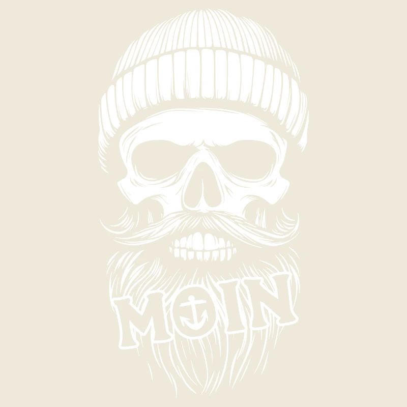 Moin - Totenkopf mit Bart - Seemann Geschenk