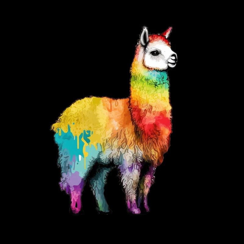 Alpaga Llama Rainbow Graffiti Style