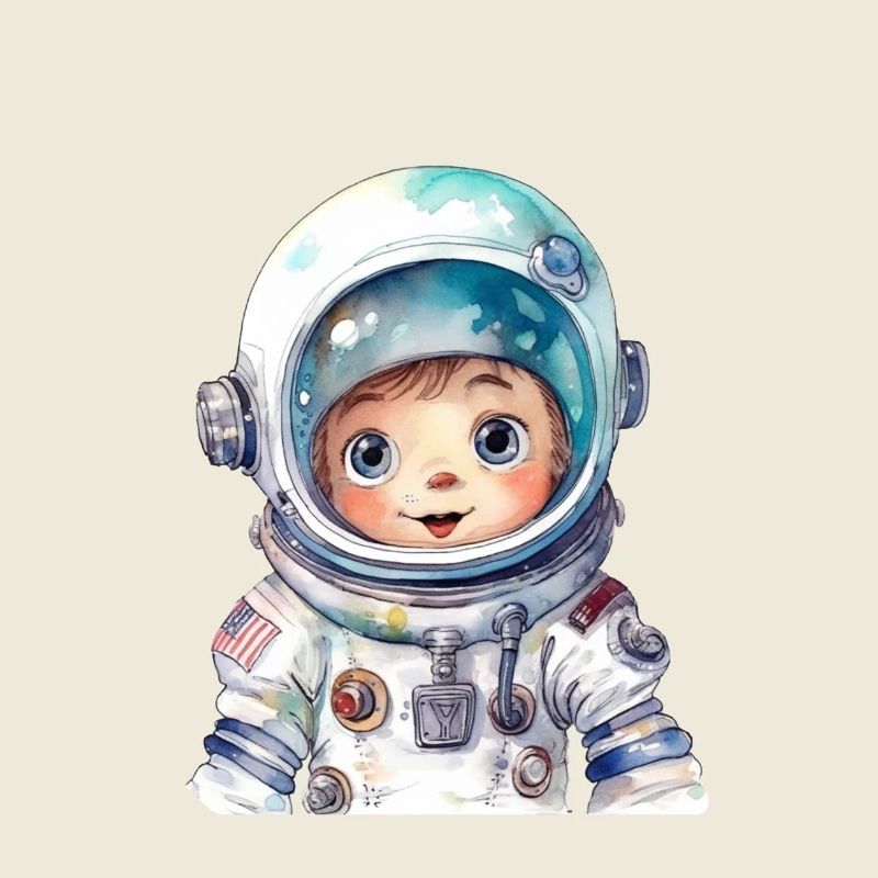 Astronaut Wasserfarben Zeichnung