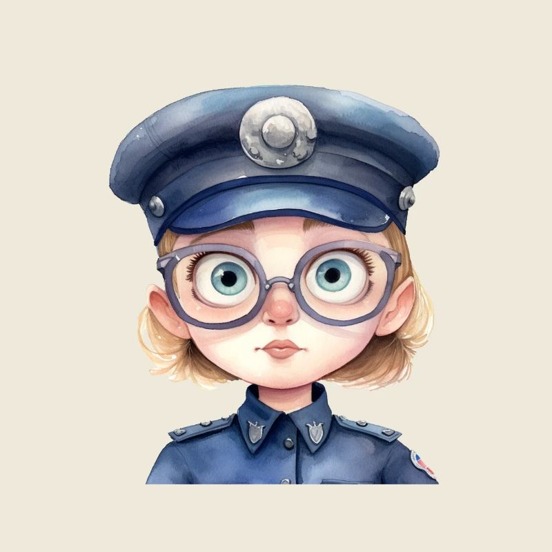 Dessin d’aquarelles de policière