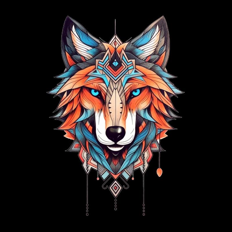 Wolf Neo Dessin de tatouage traditionnel
