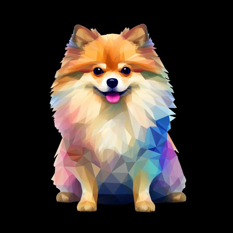 Miniature Spitz Geometric Drawing