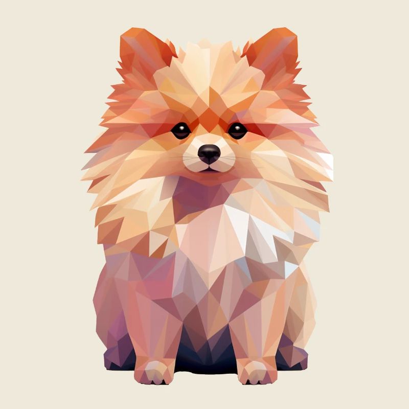 Miniature Spitz Geometric Drawing