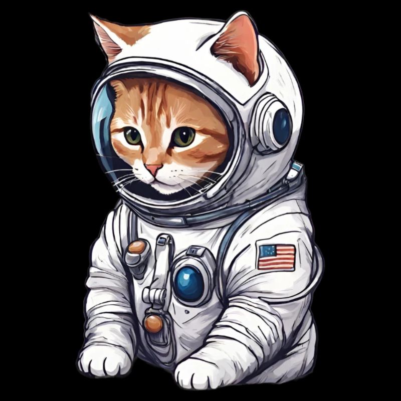 Chat mignon en astronaute