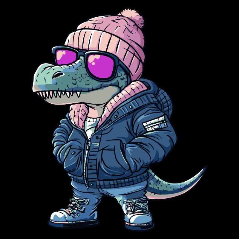 Dinosaurier T-Rex Winter Comic