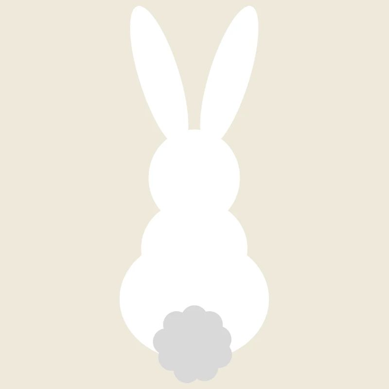 Bunny silhouette with fluffy tail