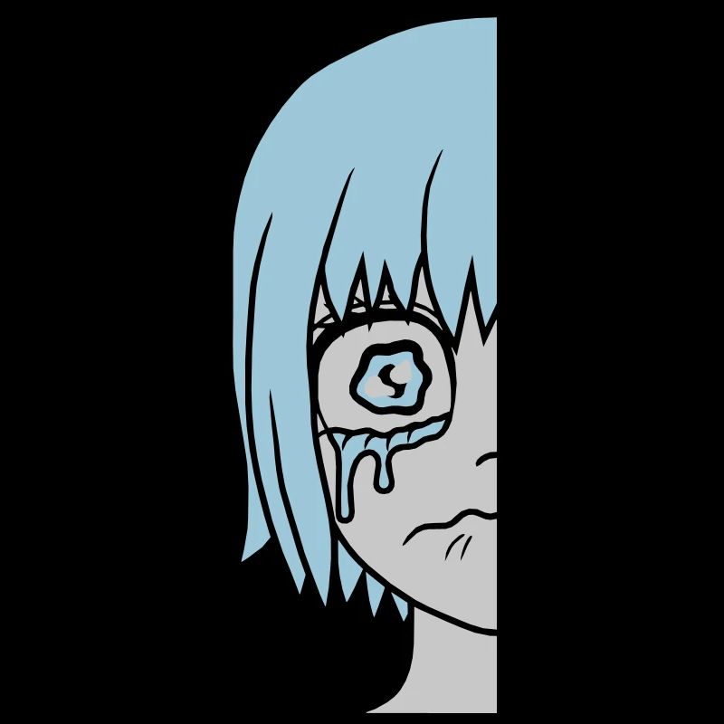 Half sad girl face