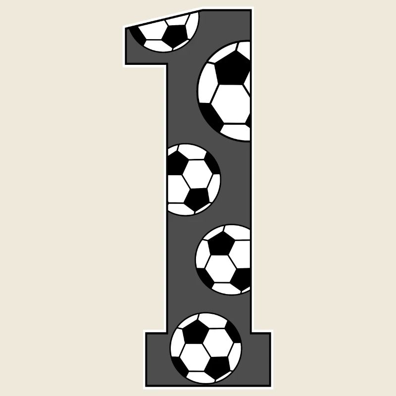 1. Geburtstag Fußball grau
