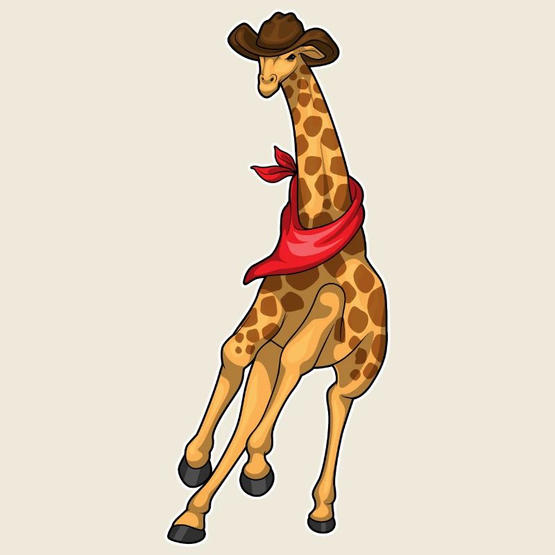 Girafe Cowboy Cowboy Chapeau