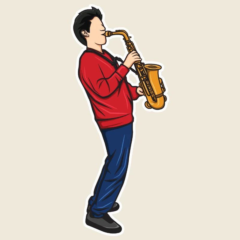 Lustiger Saxophonjunge
