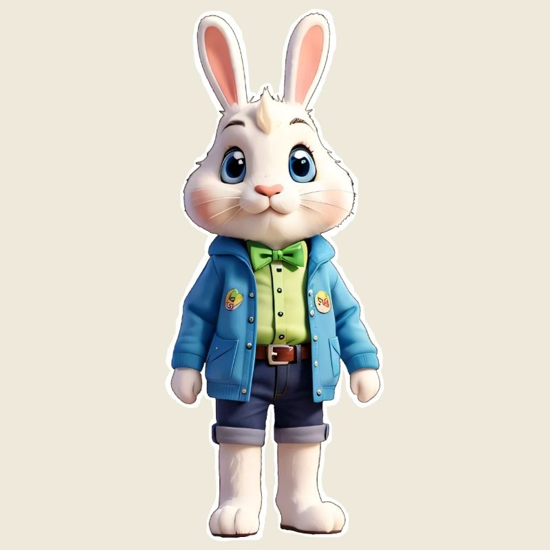 Lapin de Pâques debout