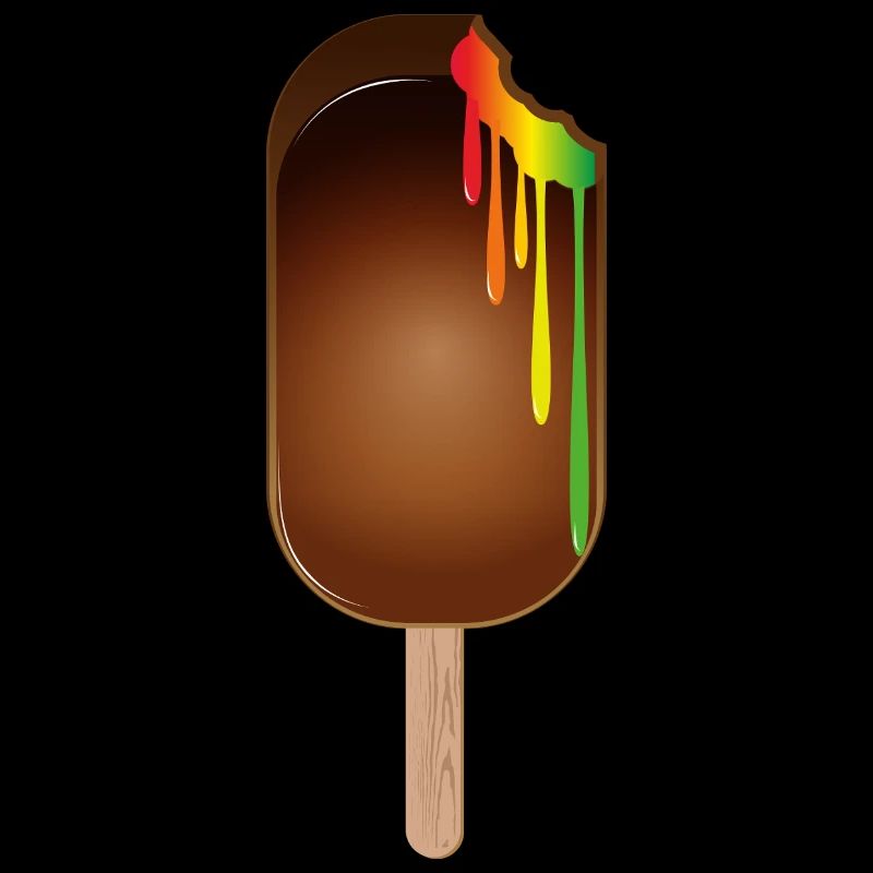 Schokoladen-Eis am Stiel mit Regenbogenfüllung