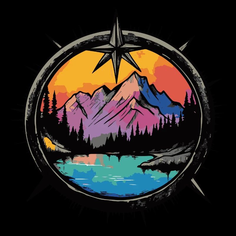 Berge Kompass Landschaft