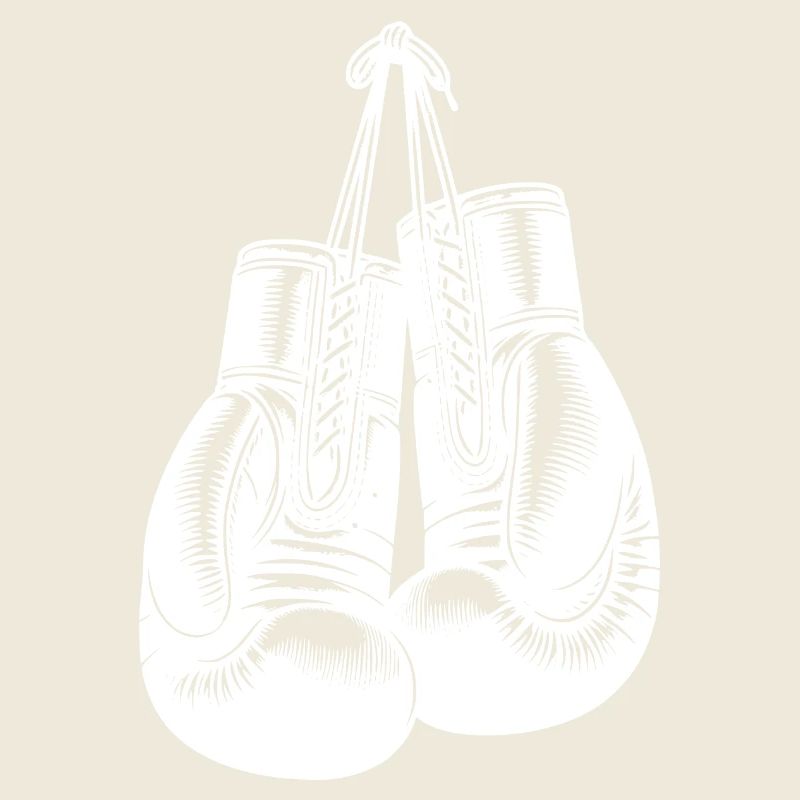 Deux gants de boxe vintage suspendus à un ruban