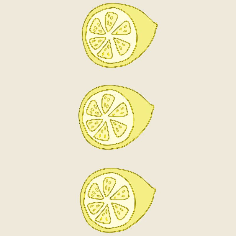 Citron coupé en deux 3 fois