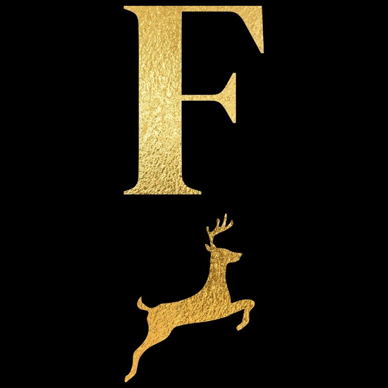 Buchstabe f Goldener Hirsch - Geschenkidee