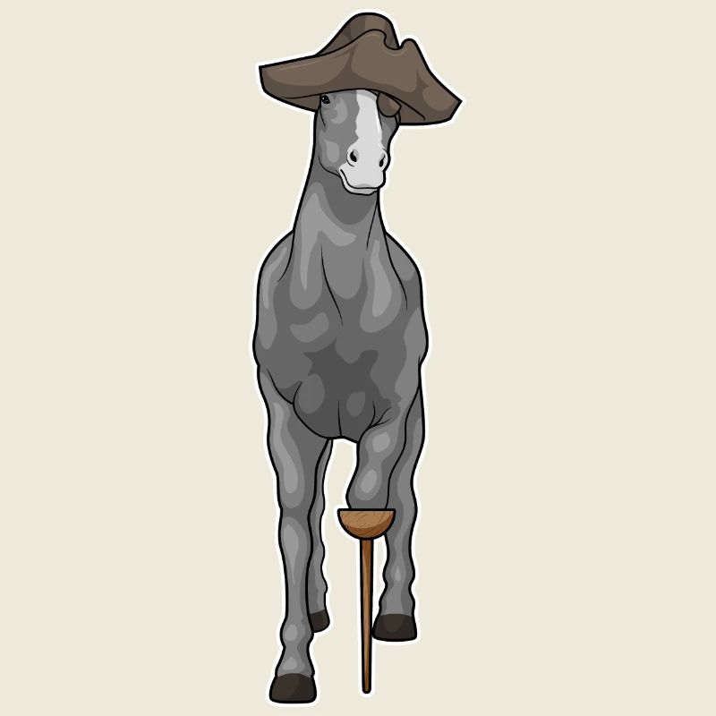 Cheval Pirate Jambe de bois
