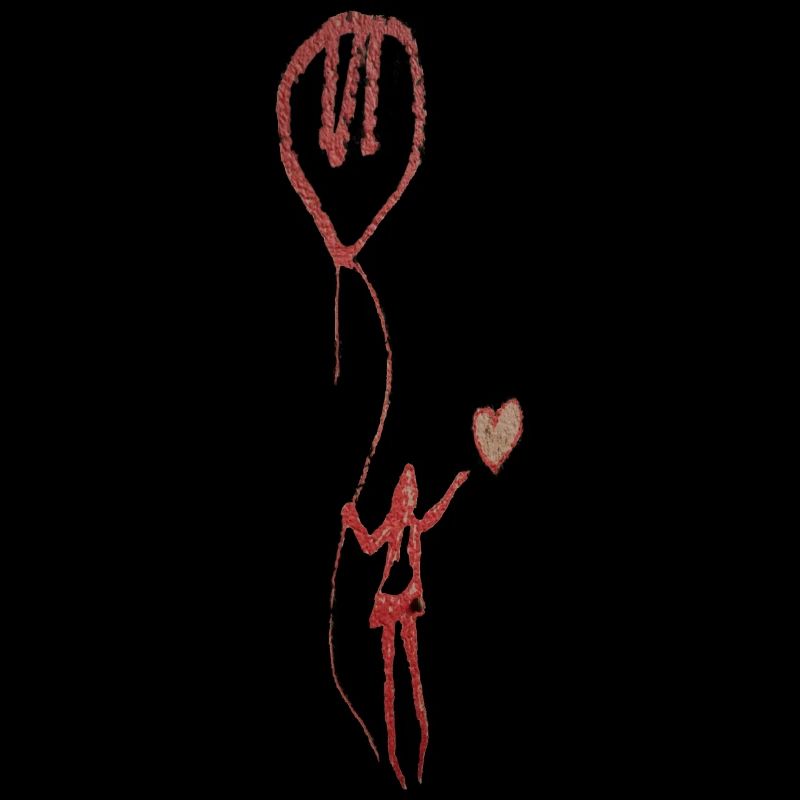 Ein Mädchen mit Herz und Luftballon