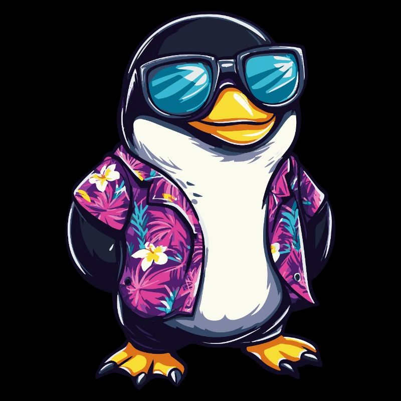 Pinguin Comic Cool Sommer