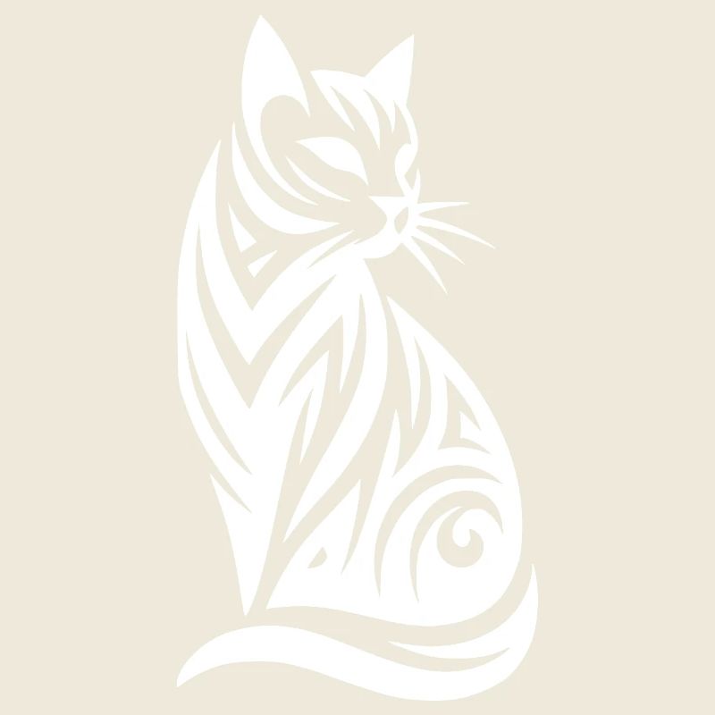 Geometrisches Tribal Tattoo einer edlen Katze