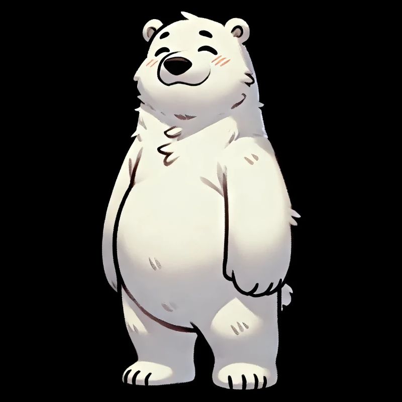 Cooler Eisbär Cartoon Lächeln Stolz Freude