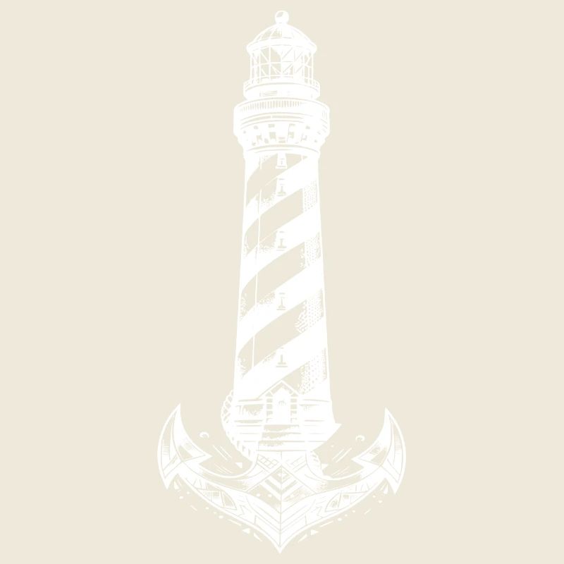 Schräg gestreifter Küsten Leuchtturm Anker Design
