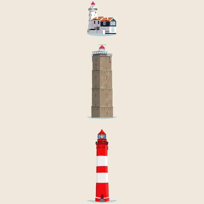 Lighthouses Ameland, Terschelling, Marche