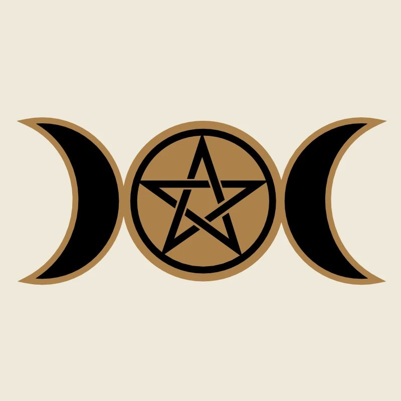Pentacle /Pentagram - Wicca triple moon / Amulet