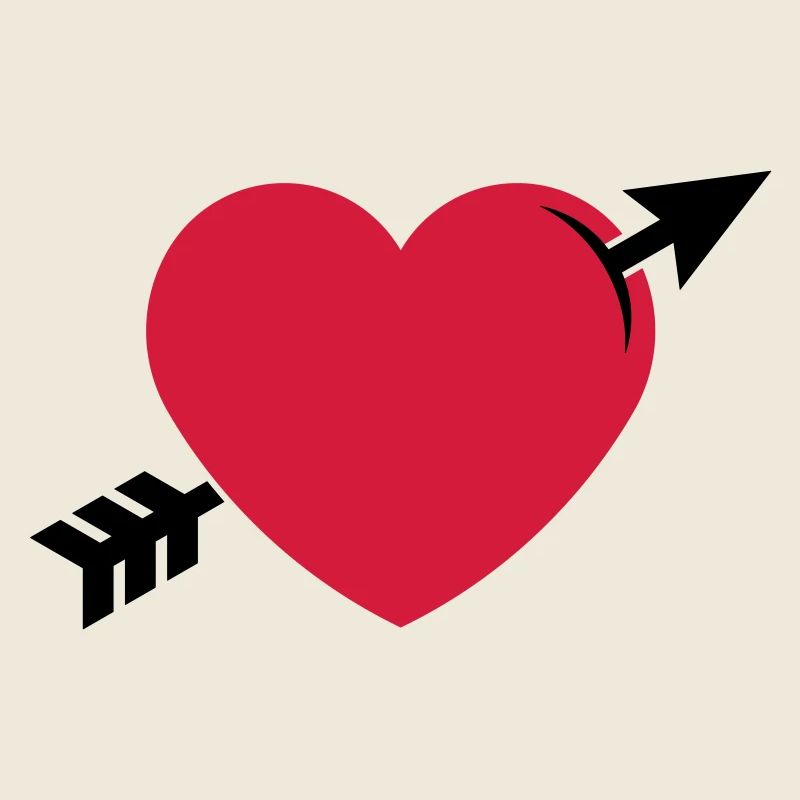 Coeur avec flèche d’amour (En amour / Saint Valentin 2C)