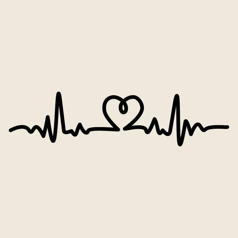 Herzschlag Puls Heartbeat Zeichnung mit Herz