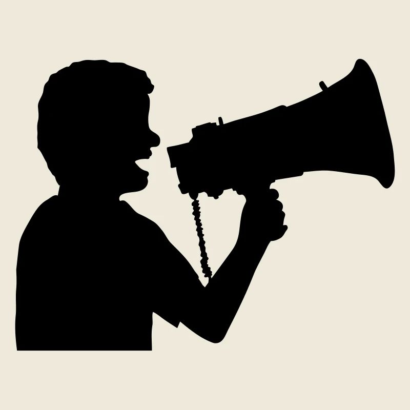 Megaphone Propaganda Man Angry