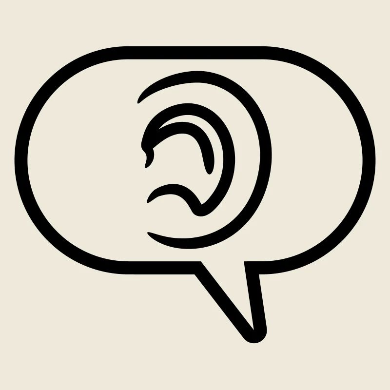 Ear Hear Symbol Speech Bubble