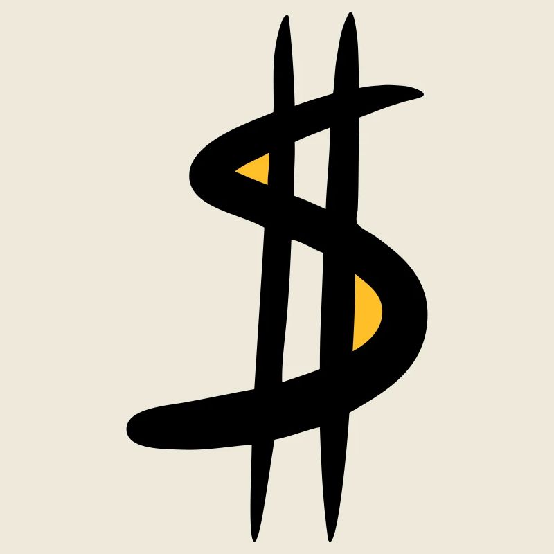 Dollarzeichen / $ Dollar Symbol, Zeichnung