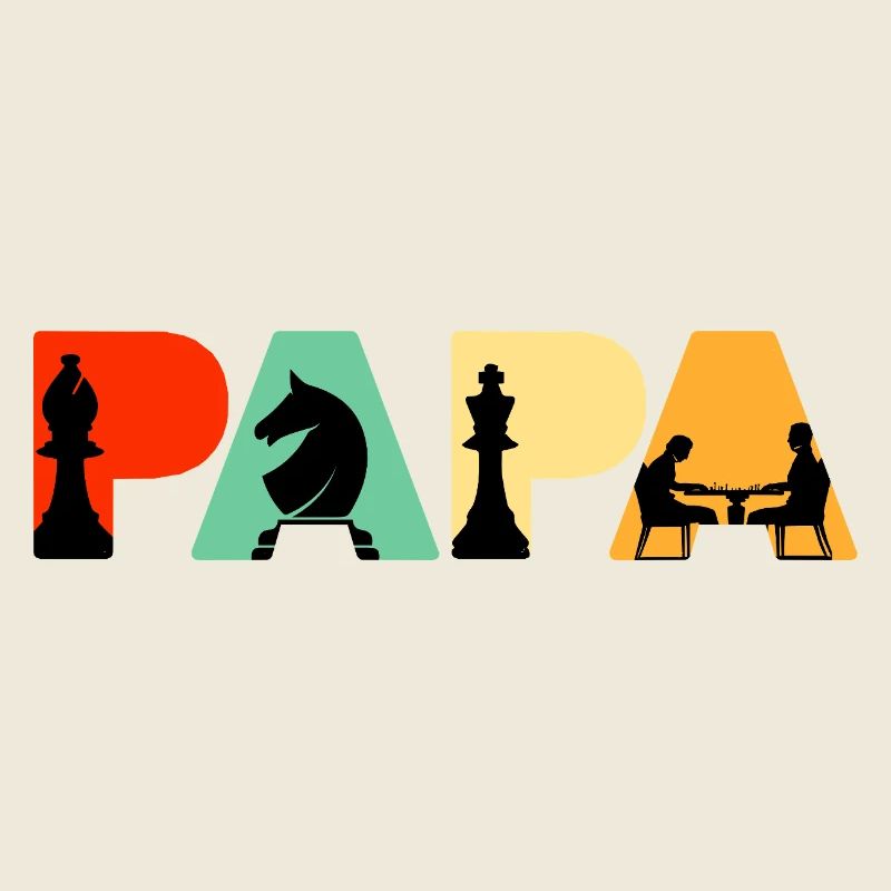Chess Papa Retro Board Game Strategy Chess Dad