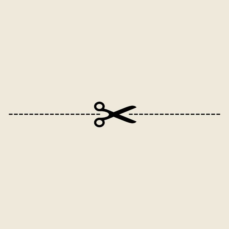 Ciseaux avec ligne de coupe