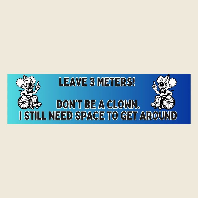 Autoaufkleber eines Rollstuhlclowns #