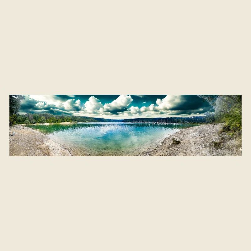 Panoramic Mountain Lake View
