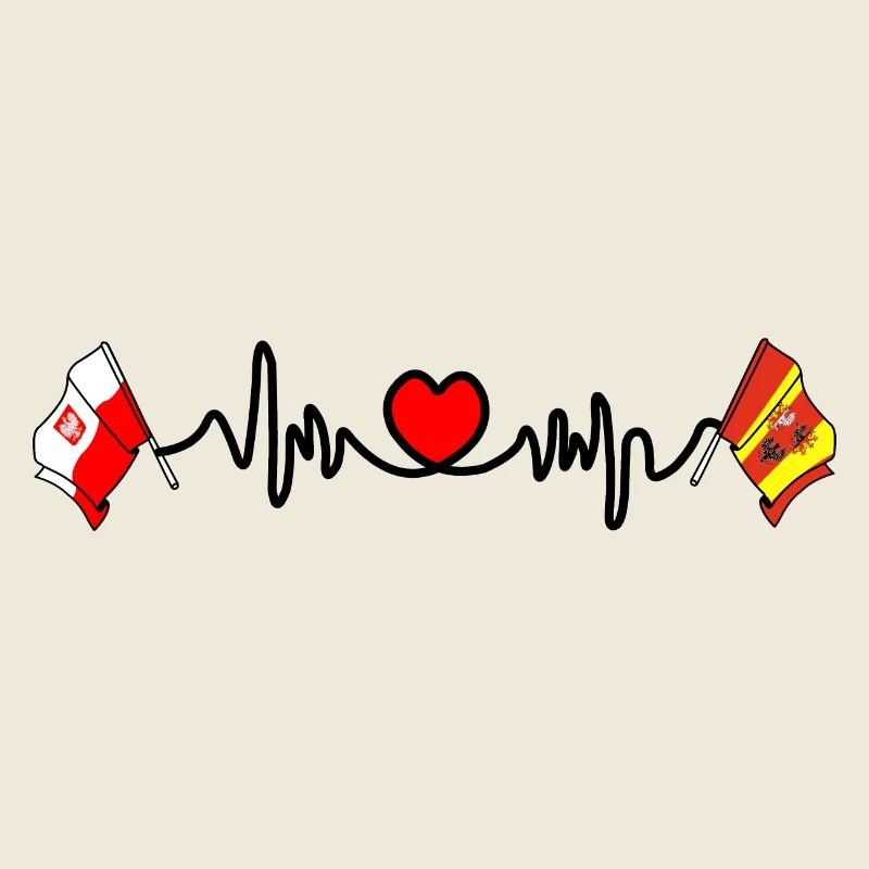 Cardio heart Drapeau Pologne, drapeau Lodz