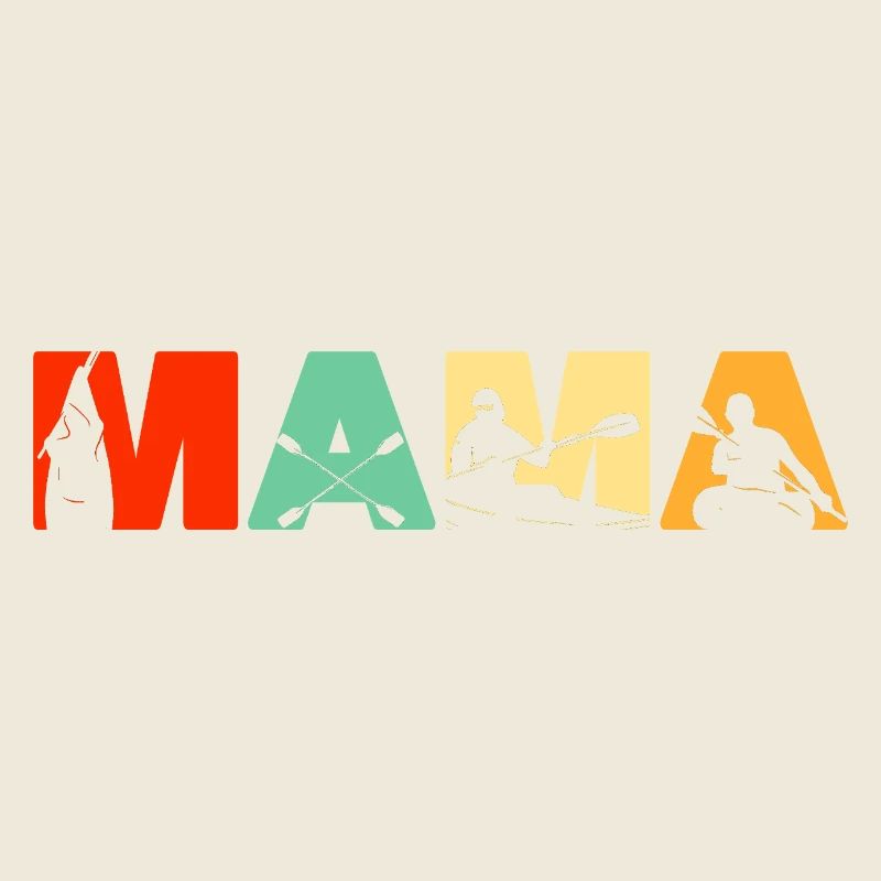 Kayaker MAMA Retro Sunset Kayaking Gift
